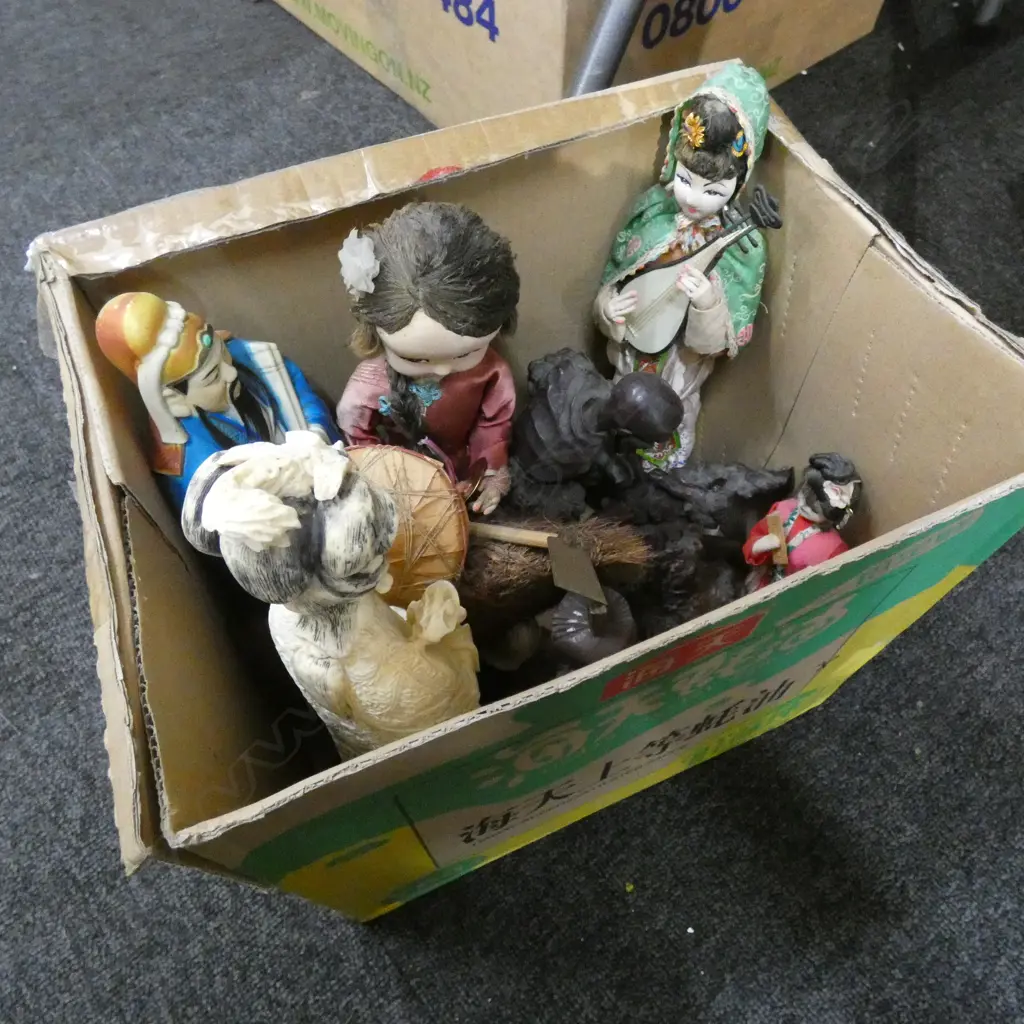 BOX LOT ORIENTAL FIGURINES Image 1++