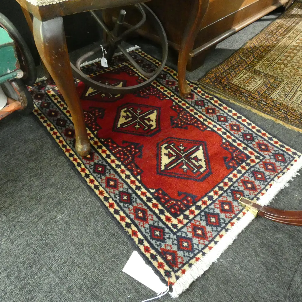 PERSIAN TURKMAN RUG 83 x 56cm Image 1++