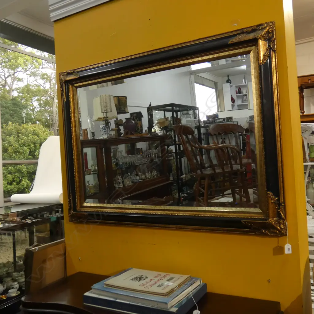 LG GILT & BLACK PAINTED WALL MIRROR 800 X 1115MM Image 1++