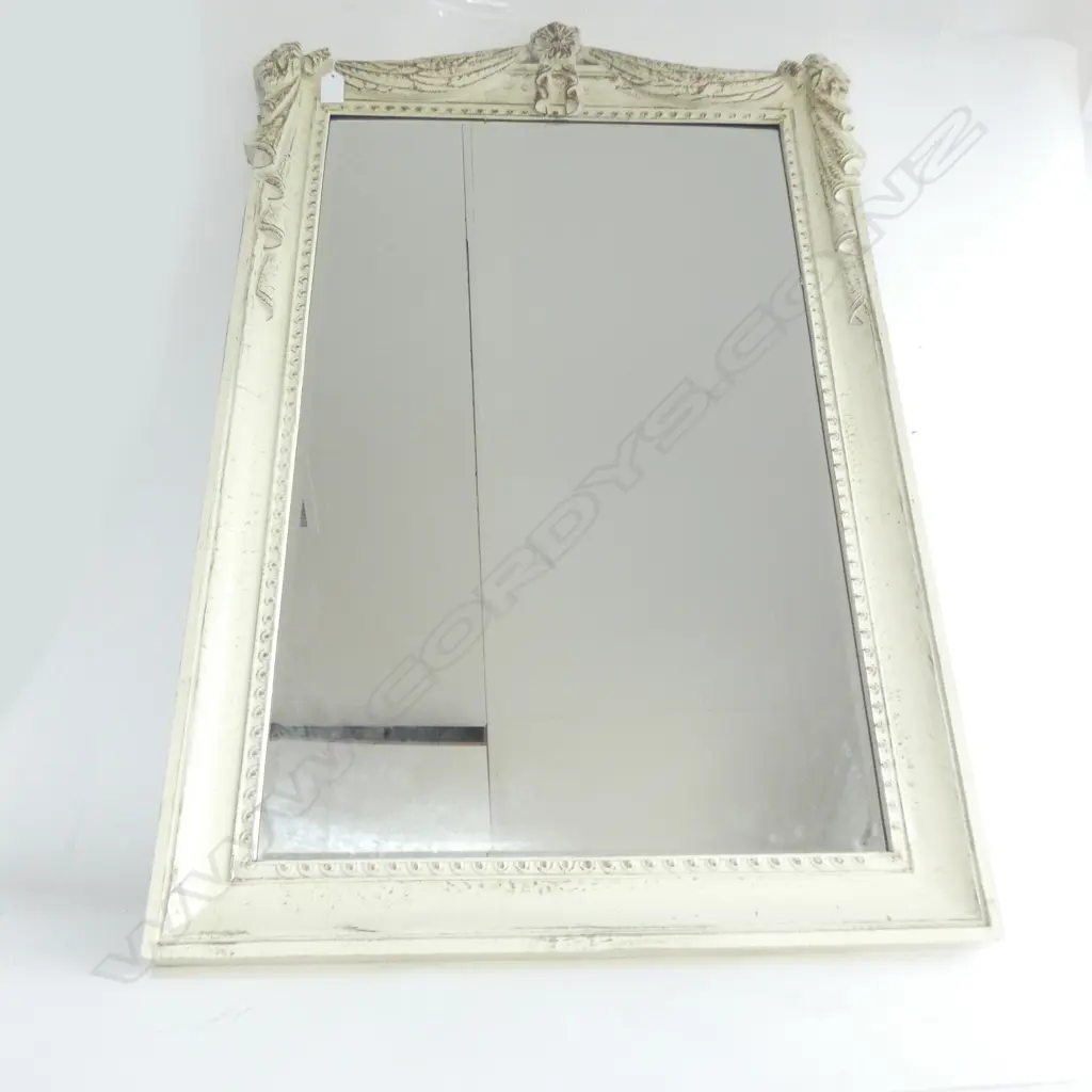 VINTAGE STYLE BEVELLED MIRROR w. SWAGGED TOP 950x640mm Image 1++
