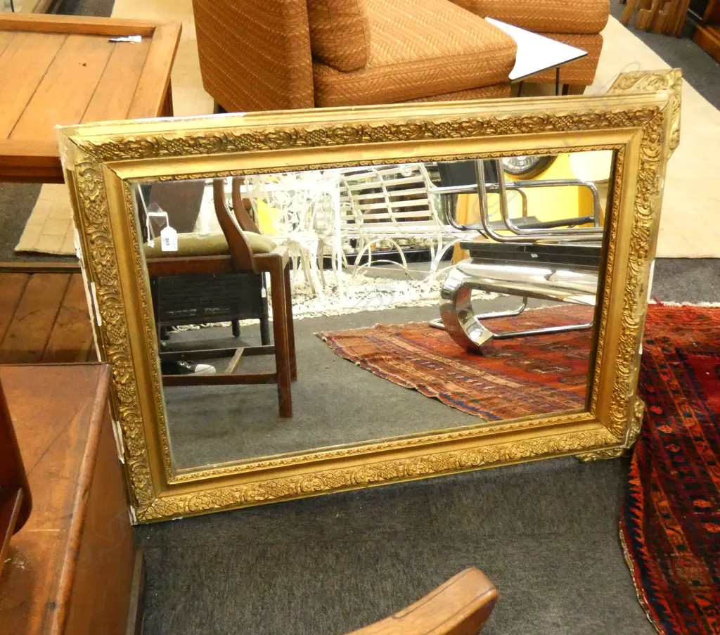ANTIQUE GILT MIRROR THE FRAME FAULTED 1040 x 780mm Image 1++