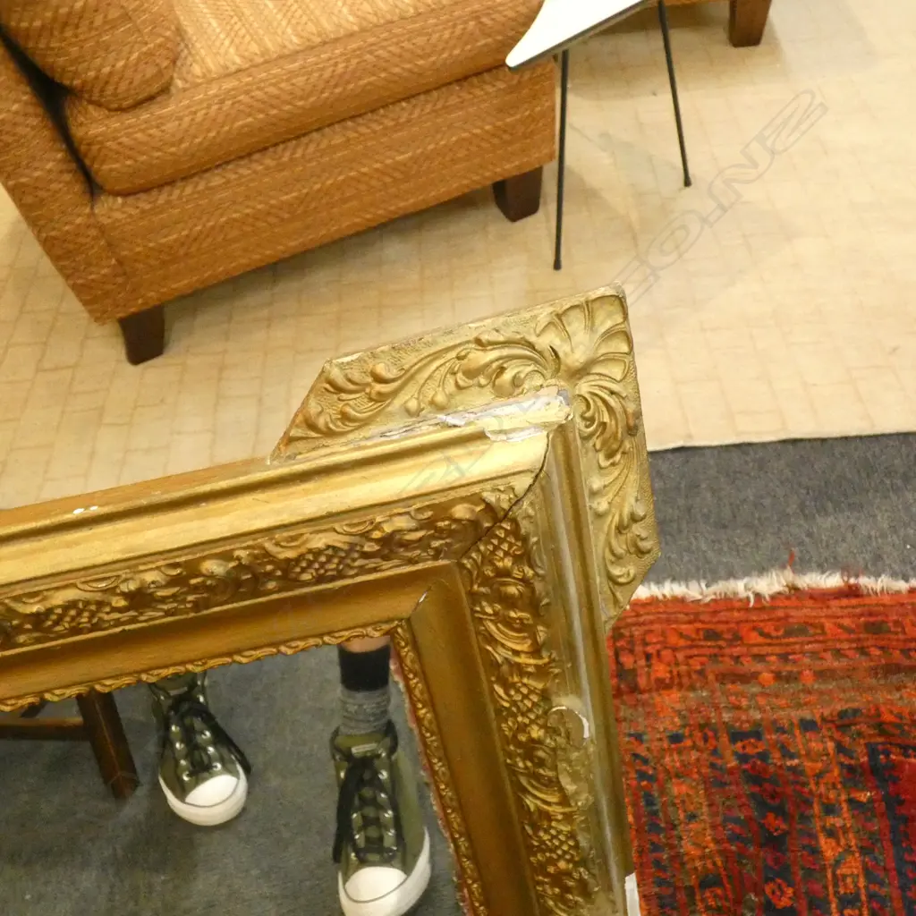 ANTIQUE GILT MIRROR THE FRAME FAULTED 1040 x 780mm Image 1++