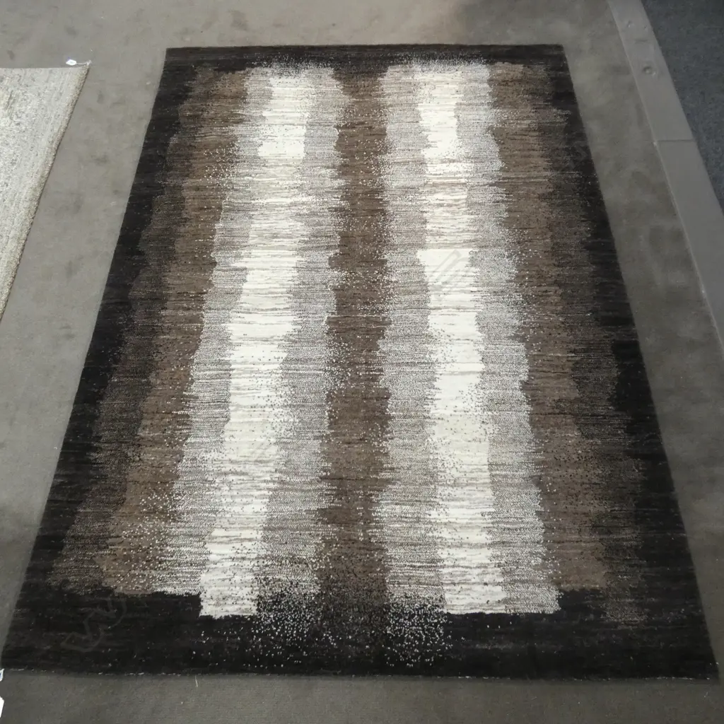 CONTEMPORARY HAND KNOTTED BROWN WOOL PILE RUG... Image 1++