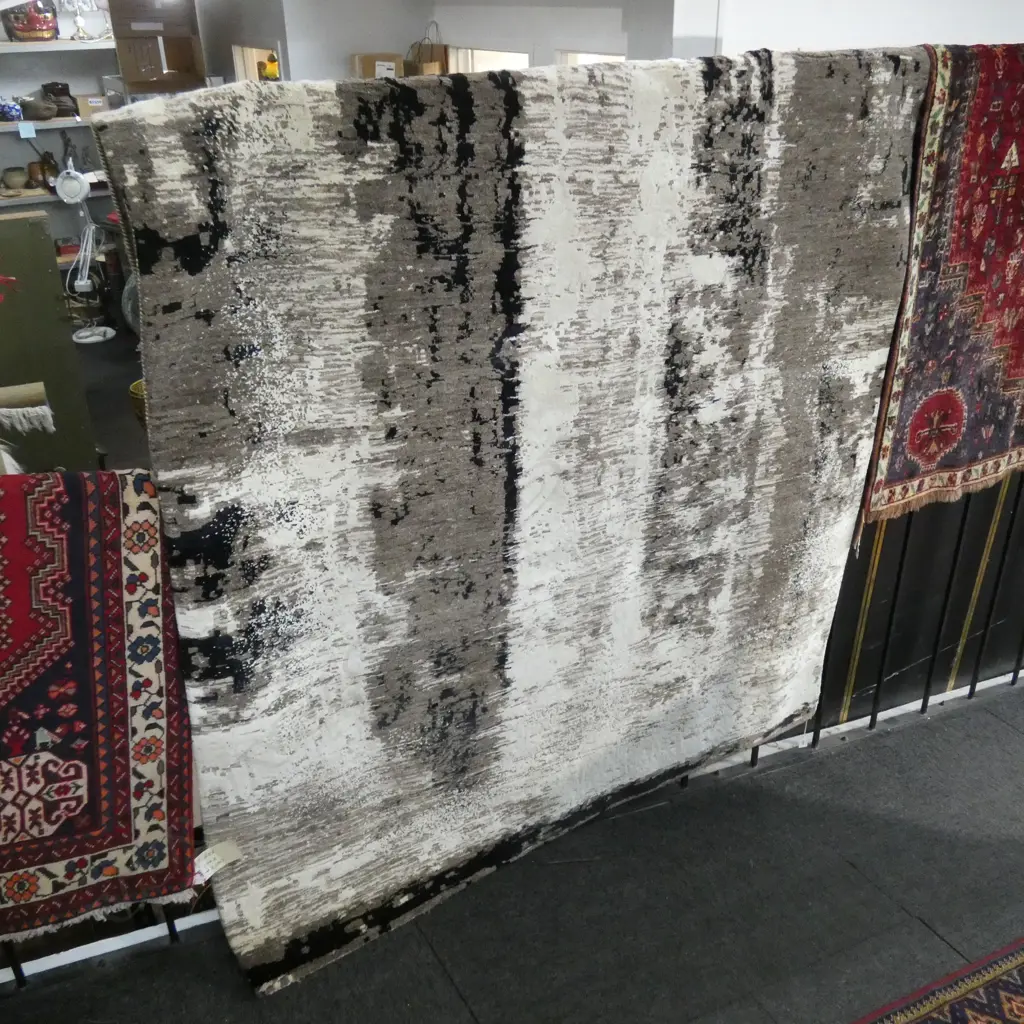 CONTEMPORARY HAND KNOTTED MIXED PILE WOOL PILE RUG... Image 1++
