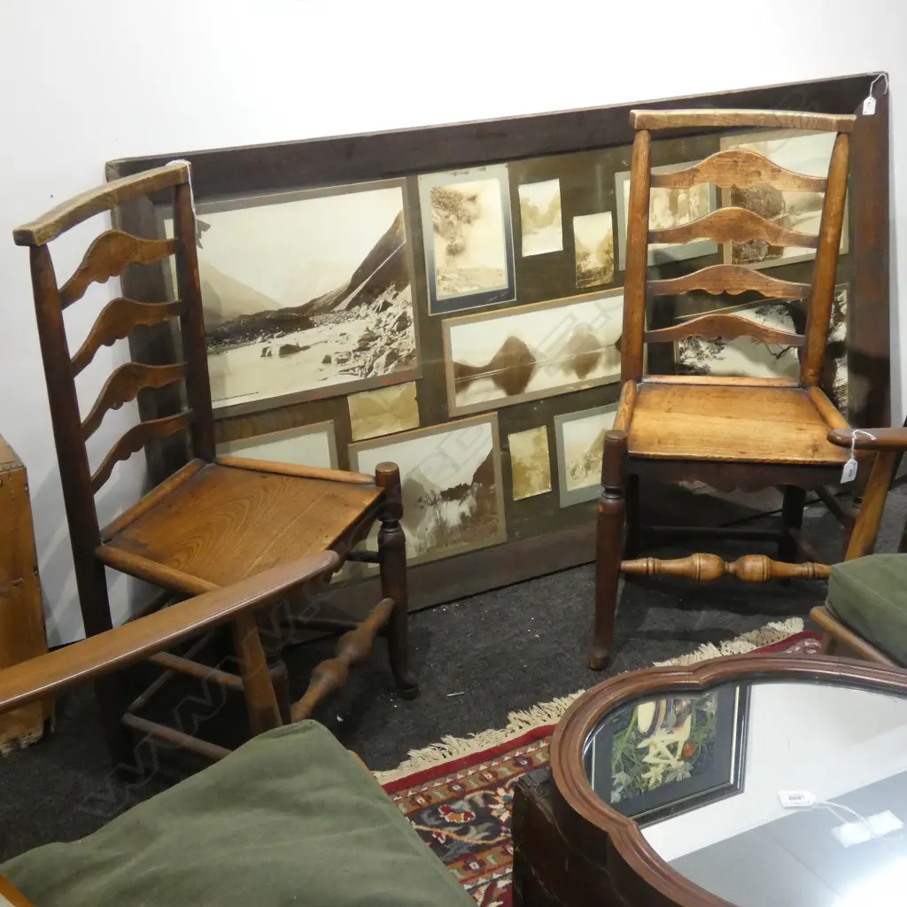PR OAK LADDER BACK CHAIRS Image 1++