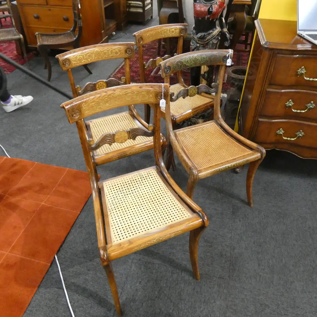 4 REGENCY PERIOD BLADE BACK CHAIRS Image 1++