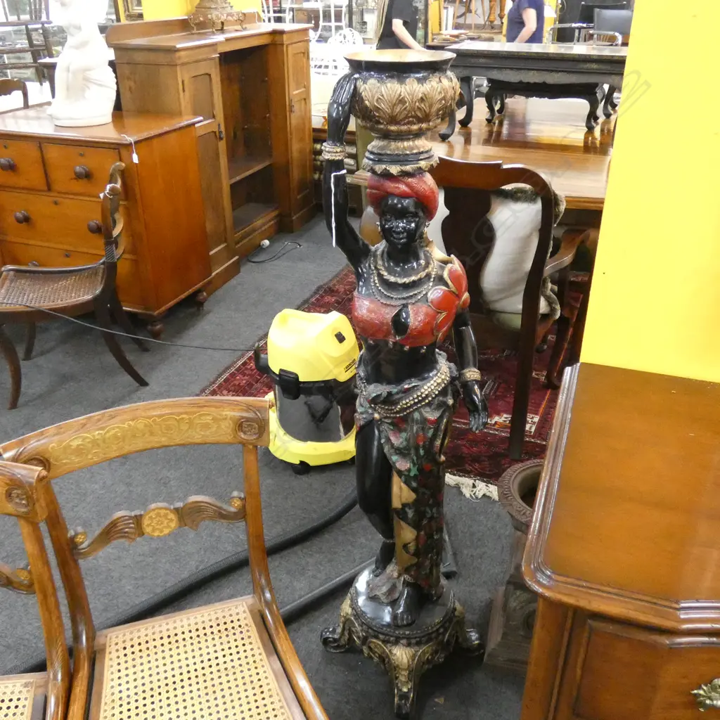 LGE FLOORSTANDING COLD PAINTED BRONZE BLACKAMORE. H.1385mm Image 1++