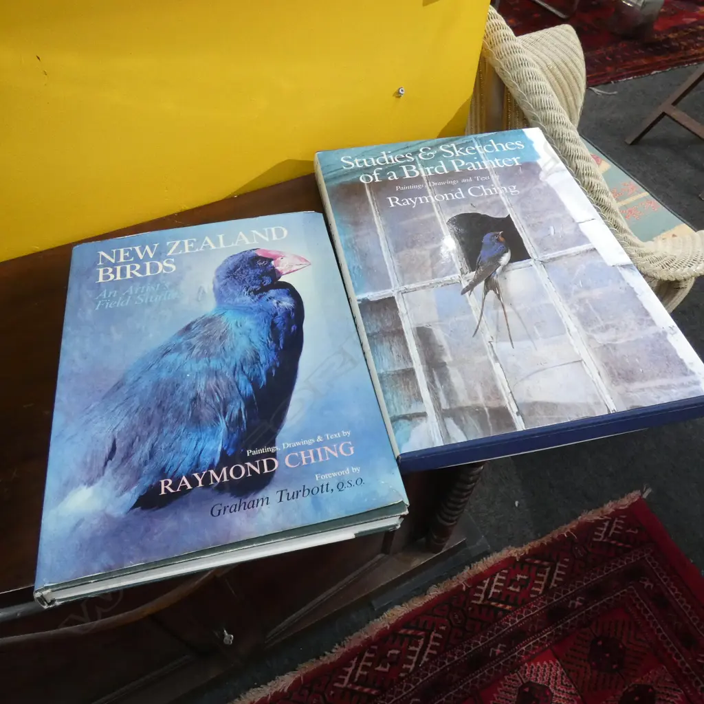 2 RAYMOND CHING BOOKS 'NZ BIRDS' & 'STUDIES & SKETCHES OF A BIRD PAINTER' Image 1++