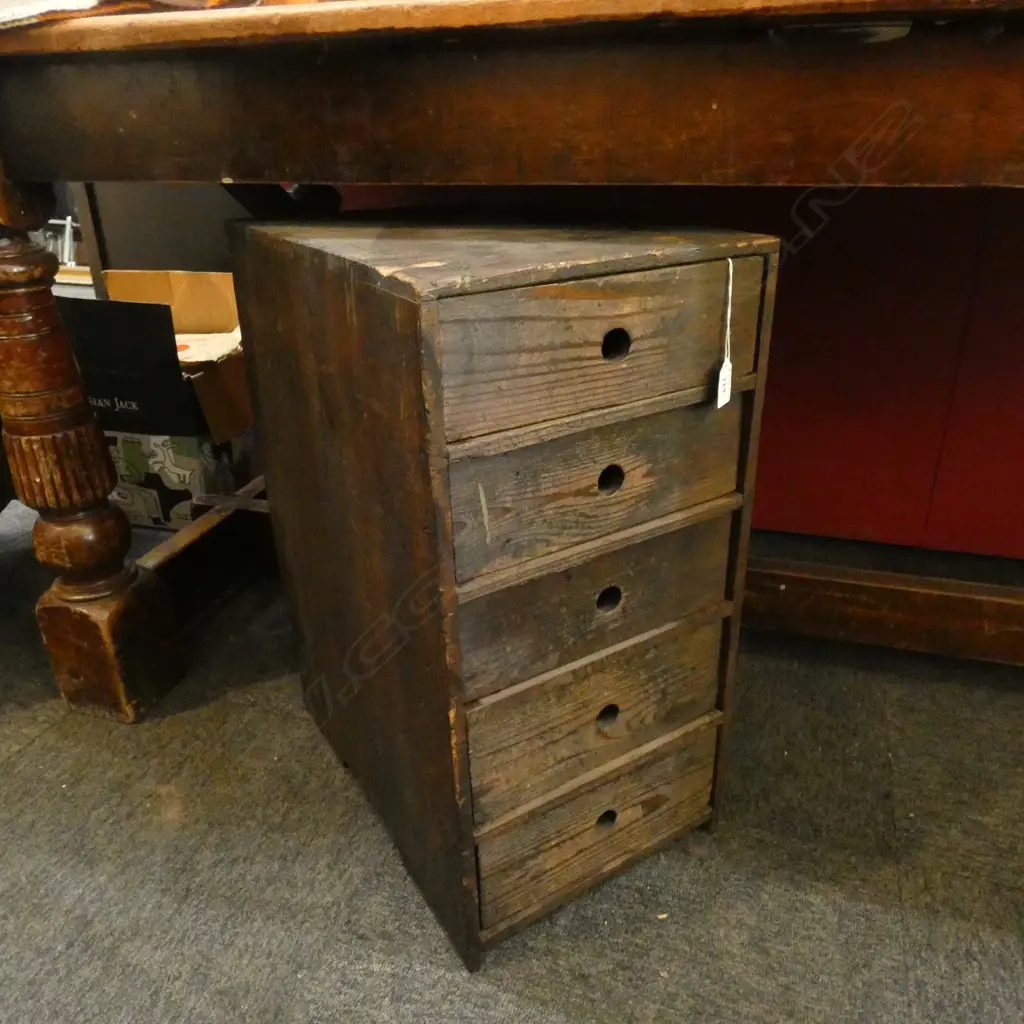 VINTAGE SM NARROW 5 DRAWER JAPANESE TANSU CHEST 310 X 450 X 605MM Image 1++