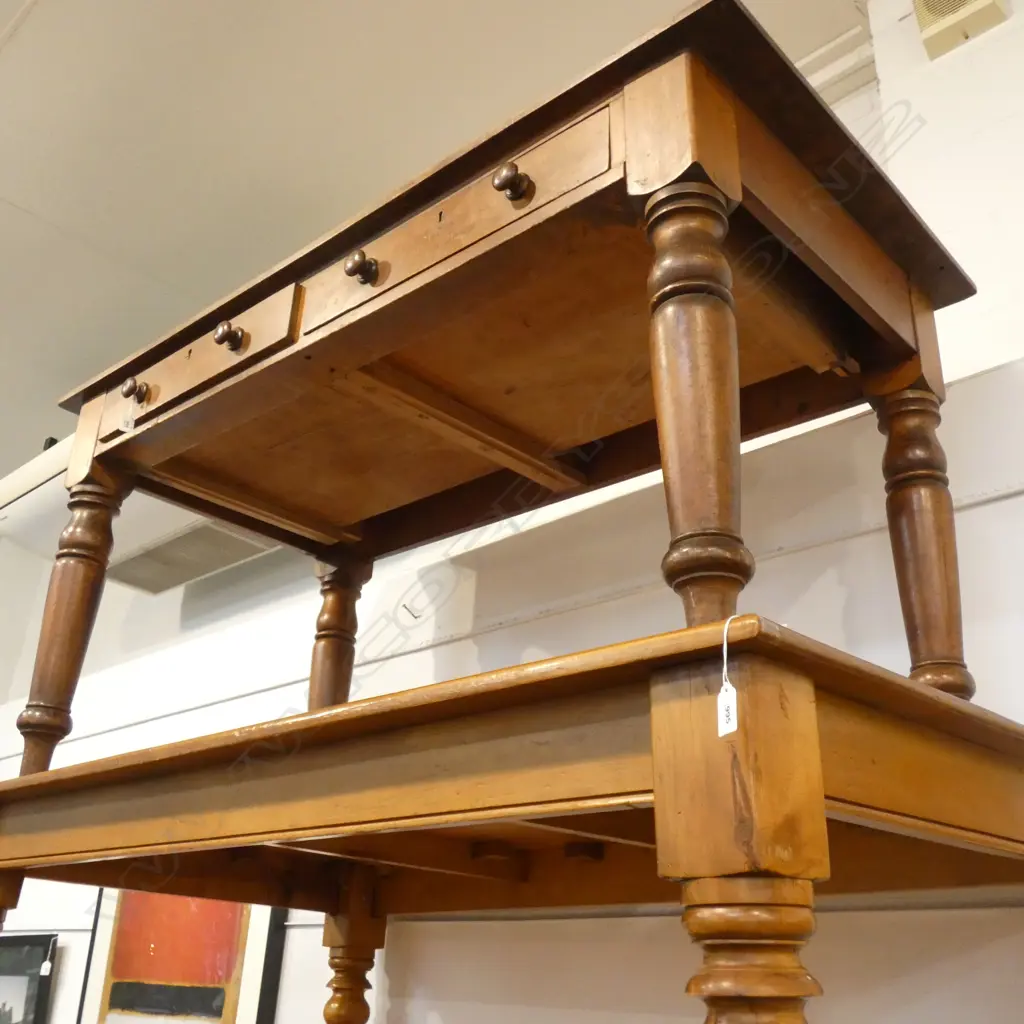 OLD PINE 2 DRAWER SIDE TABLE 1050 X 730MM Image 1++