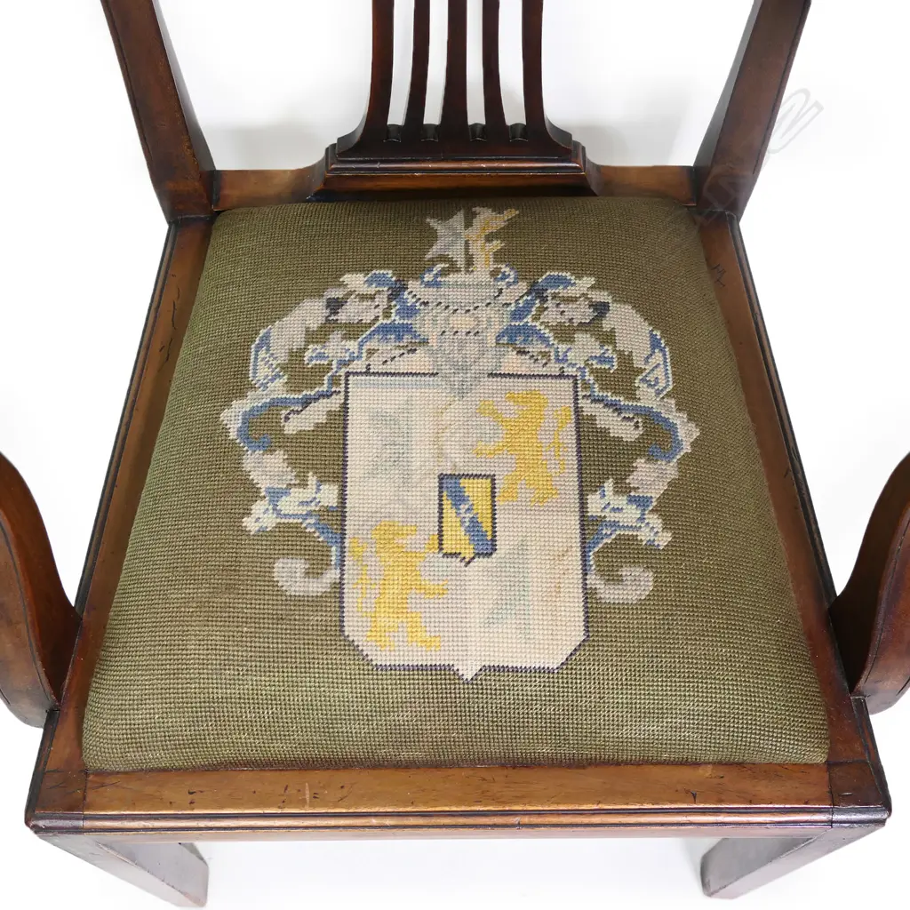 C.1900 HEPPLEWHITE STYLE MAHOGANY ARMCHAIR Image 1++