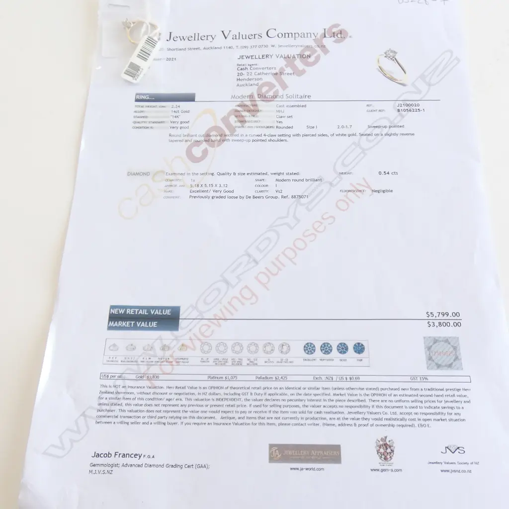 14CT YG RING, 1 X 54PT ROUND DIAMOND, 2.24G Image 1++