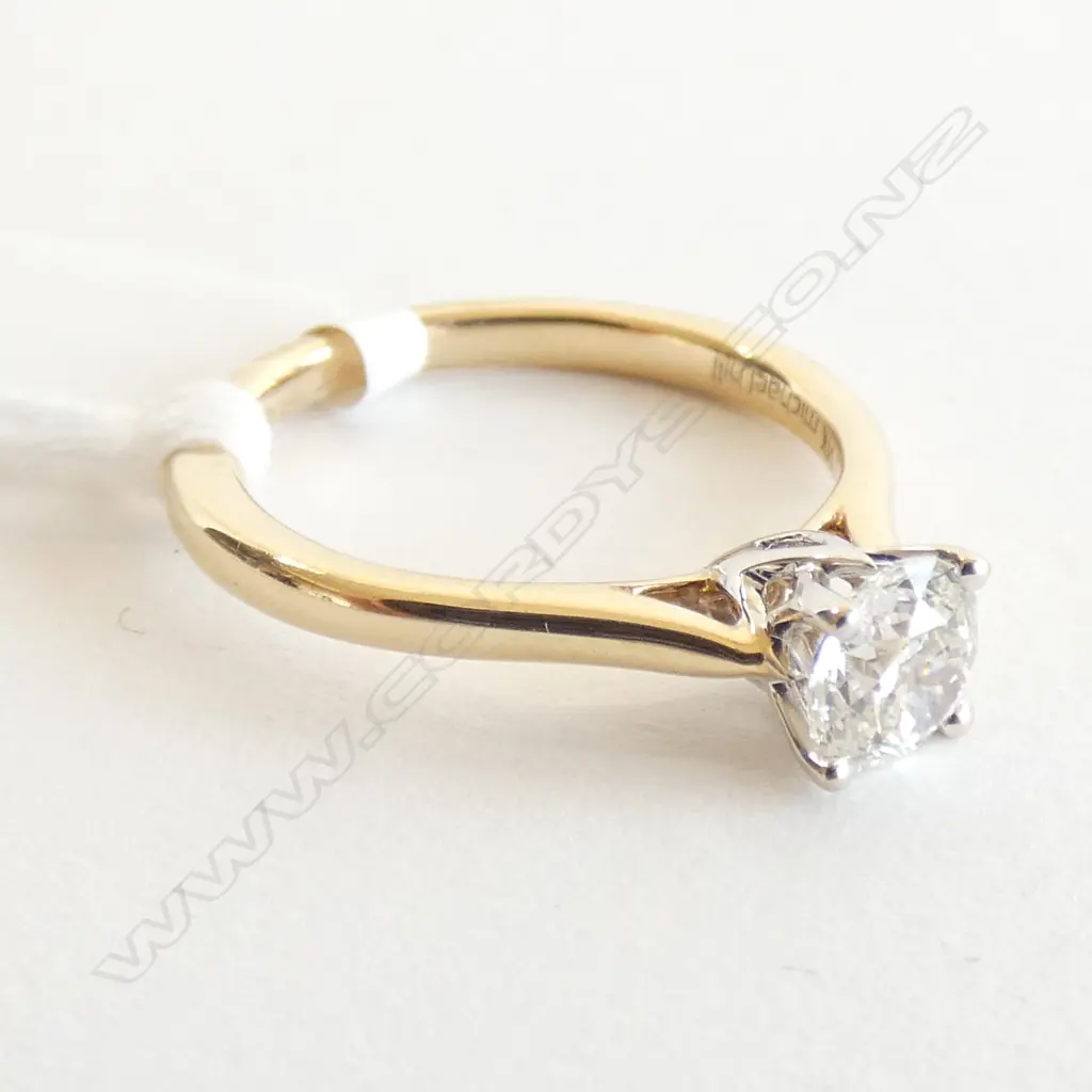 14CT YG RING, 1 X 54PT ROUND DIAMOND, 2.24G Image 1++