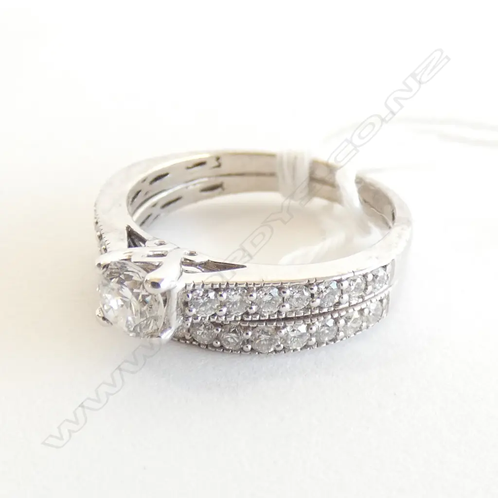 14CT WG SOLITAIRE RING SET, 1 X 42PT DIAM, 30 X 2PT DIAM, 4.28G Image 1++
