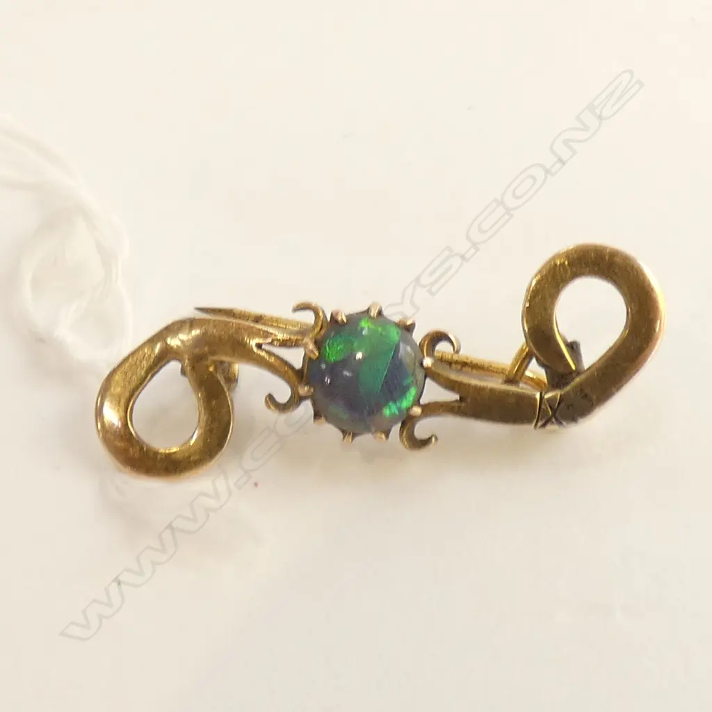 OPAL & 9CT GOLD (TESTED) BROOCH  Image 1++