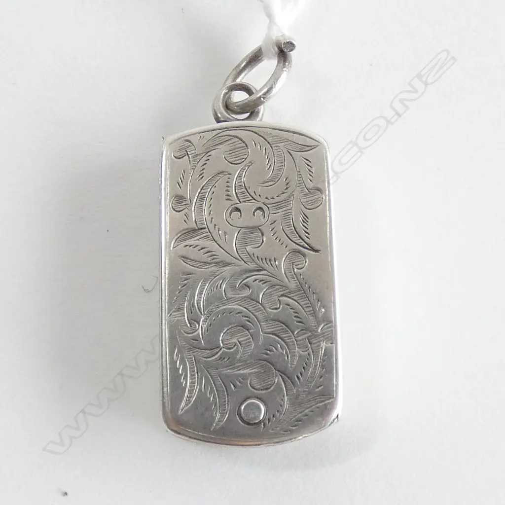1879 BIRM. SILVER VESTA SWIVELLING OPEN BIRD ENGRAVED Image 1++