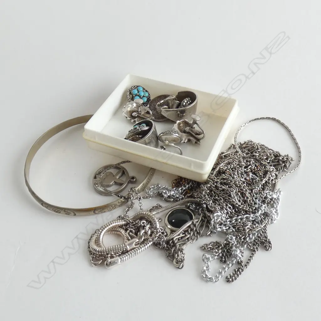 BAG ASST SILVER; EARRINGS / CHAINS / STG BANGLE ETC.. Image 1++