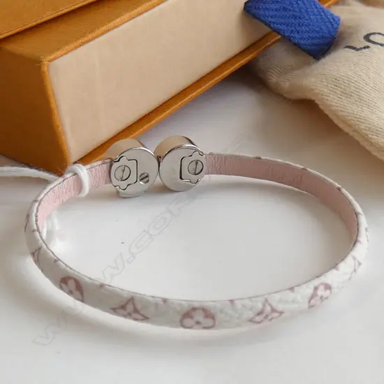 LOUIS VUITTON LEATHER BRACELET, BOXED