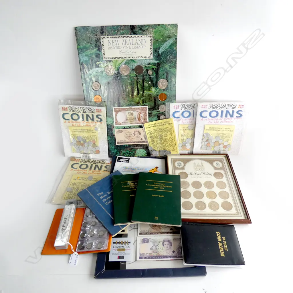 COLLECTION ASST. COIN ALBUMS INCL. 'FINAL IMPRESSIONS' ETC / PARKER PEN Image 1++