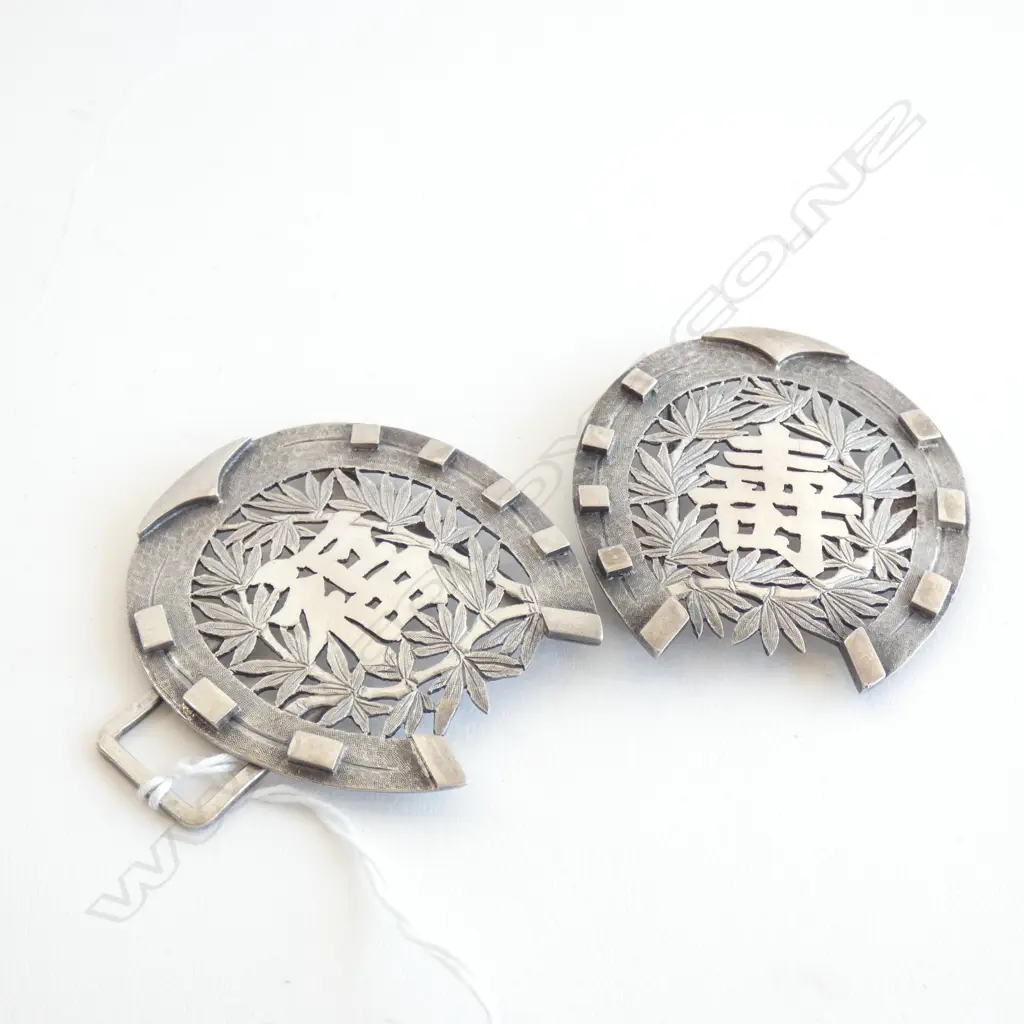 OLD ORIENTAL SILVER BELT BUCKLE  Image 1++
