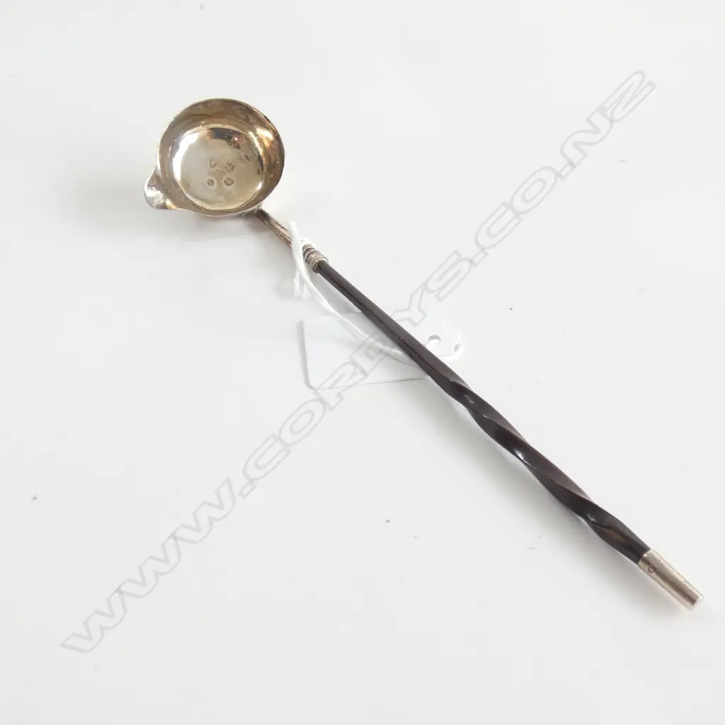 GEO.IV SMALL SILVER TODDY LADLE BALLEEN HANDLE 1828 L. Image 1++