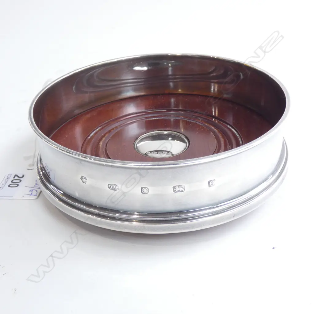 STG SILVER WINE COASTER SHEFFIELD 2004 125mm dia Image 1++