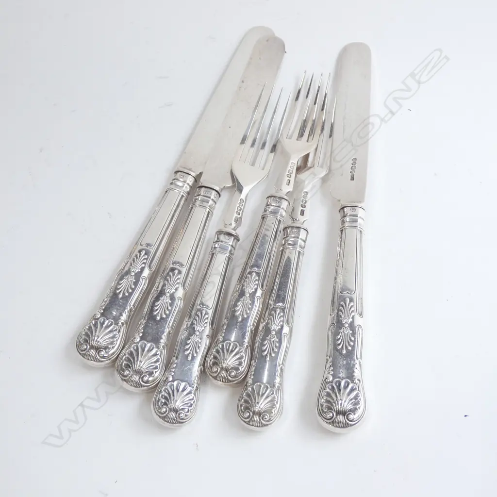 6 KINGS PATTERN SILVER FRUIT CUTLERY 268 GRAMS Image 1++