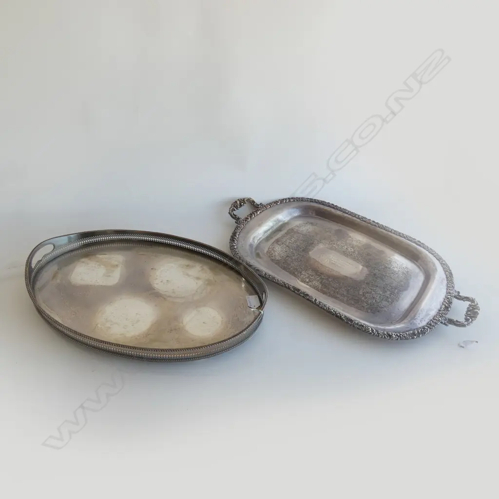 2 SILVER PLATE TRAYS L.600mm Image 1++