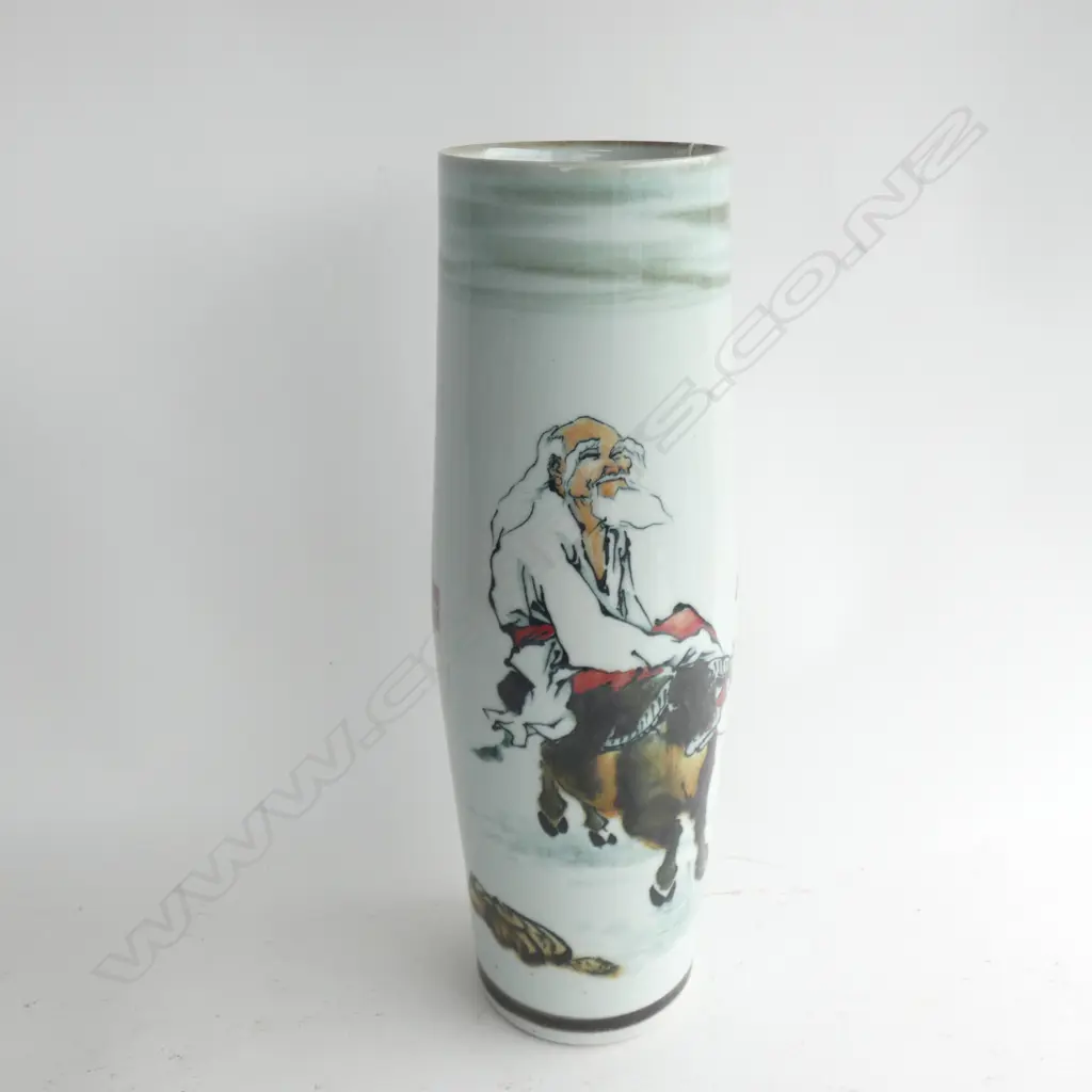 CHINESE PORCELAIN VASE OLD MAN ON BUFFALO ... Image 1++