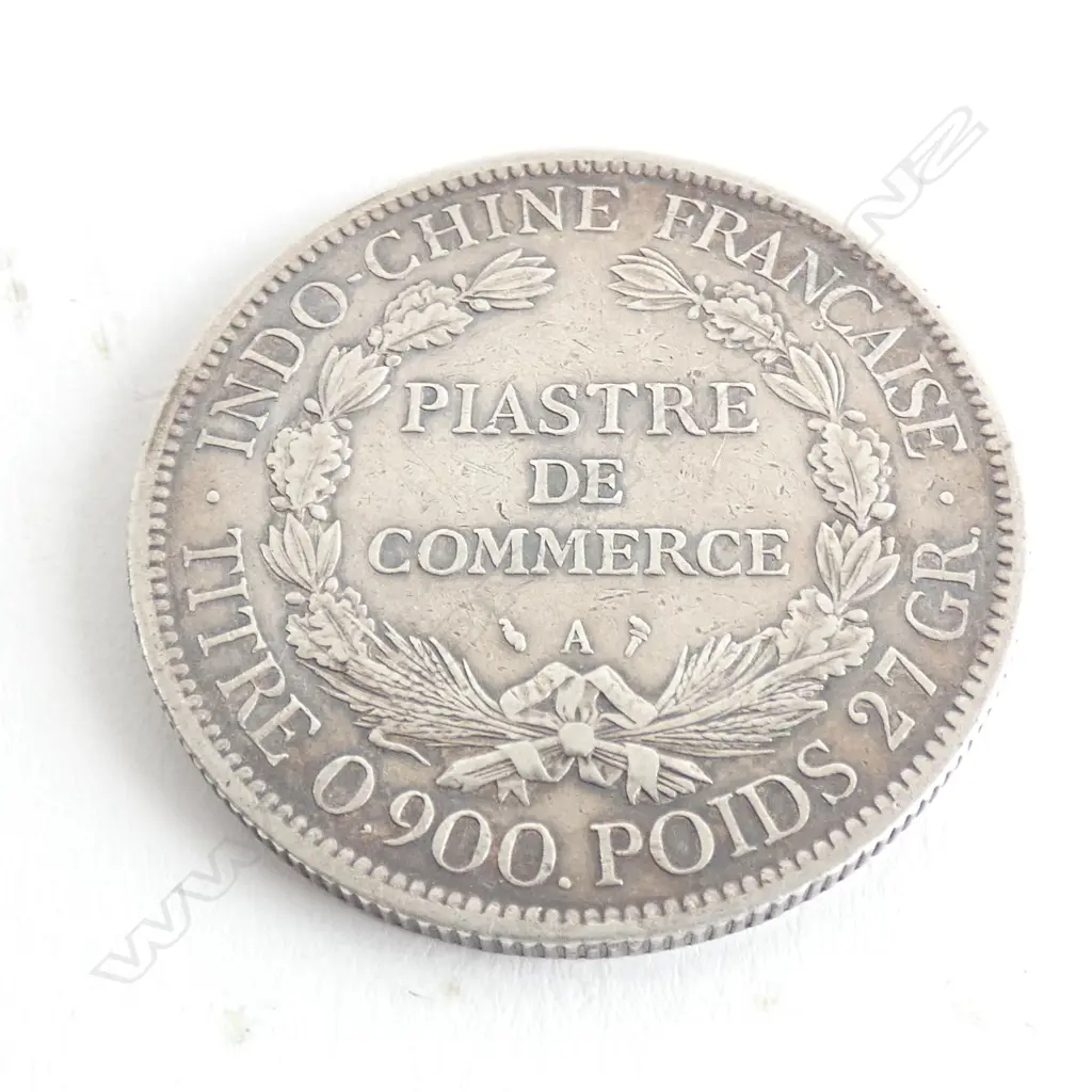 FRENCH INDO-CHINA SILVER 1899 PIASTRE DE COMMERCE 27gm Image 1++