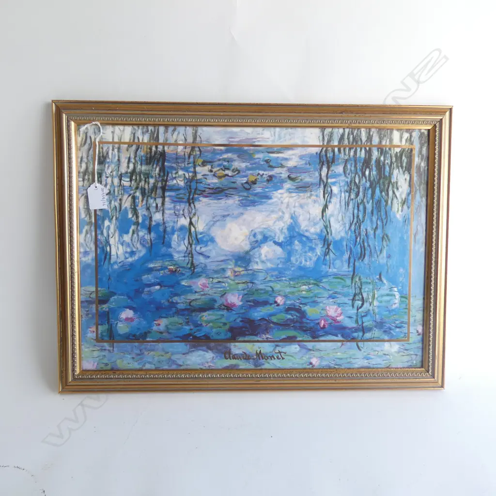 GOEBAL CHINA CLAUDE MONET PAINTED FRAMED FRAMED TILE Image 1++
