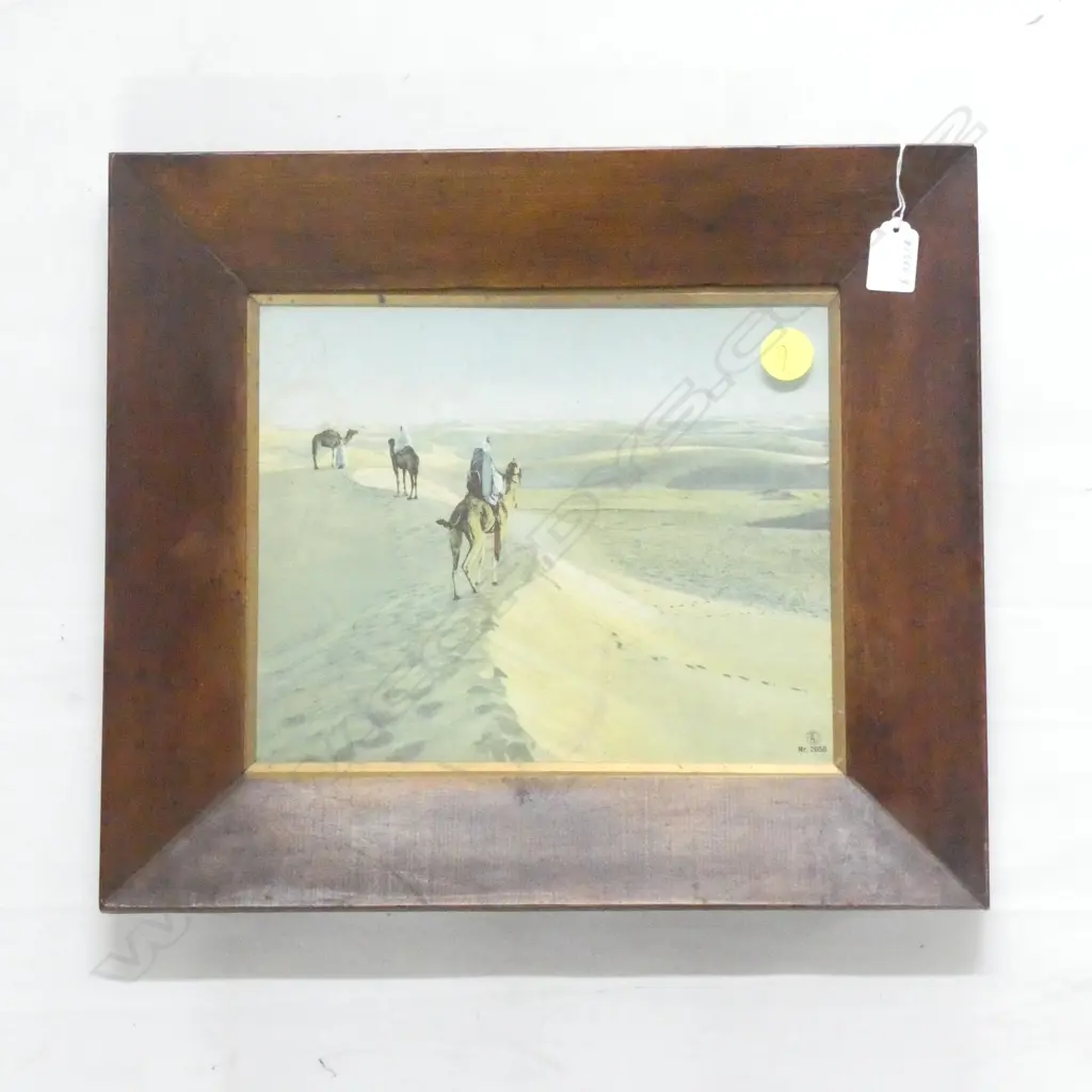 DESERT SCENES CHROMOLITHO BY LEHNERT ET LANDROCK, NO. 2050, TITLE NOT VISIBLE (IN THE DESERT), OAK FRAME 430mm x 370mm Image 1++
