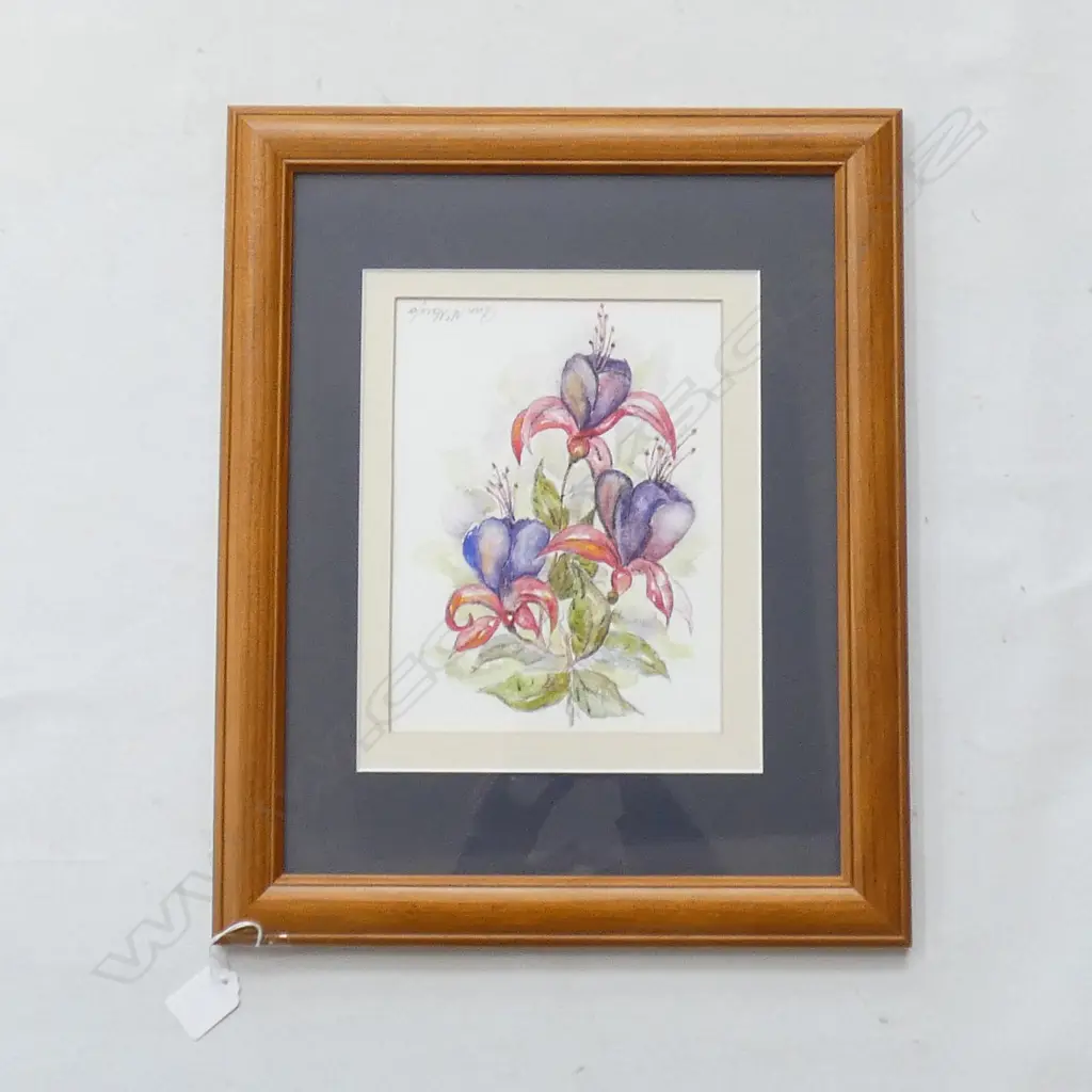 ACRYLIC ON BOARD 'FUCHSIAS' ANN MCNAIR  215 X 160MM Image 1++