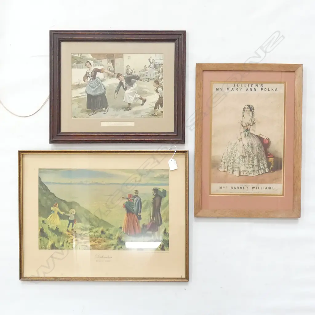 3 OLD VICTORIAN PRINTS; LARGEST 420 X 280MM Image 1++