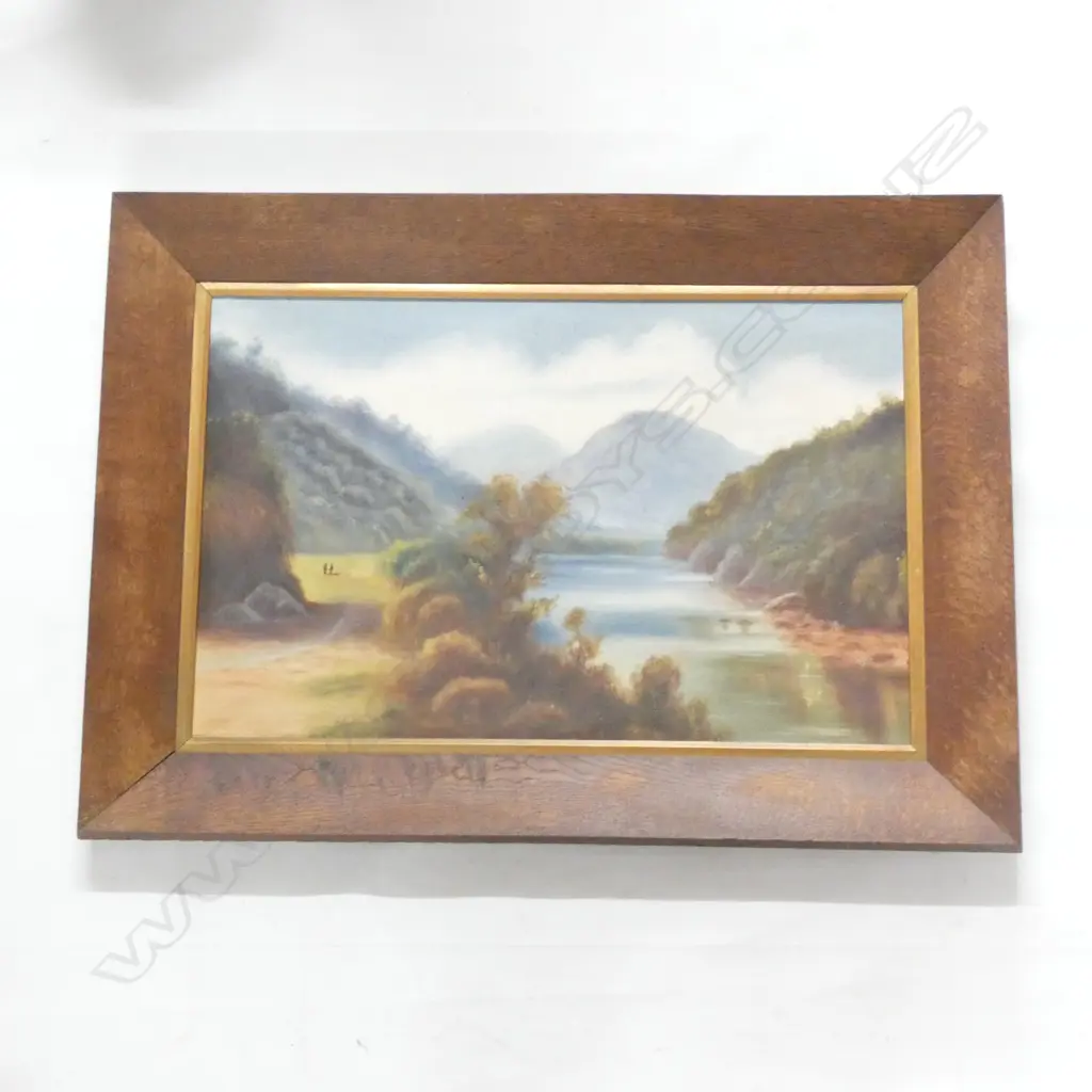 19TH C FRAMED OIL ON CANVAS LANDSCAPE NOT SIGNED Image 1++