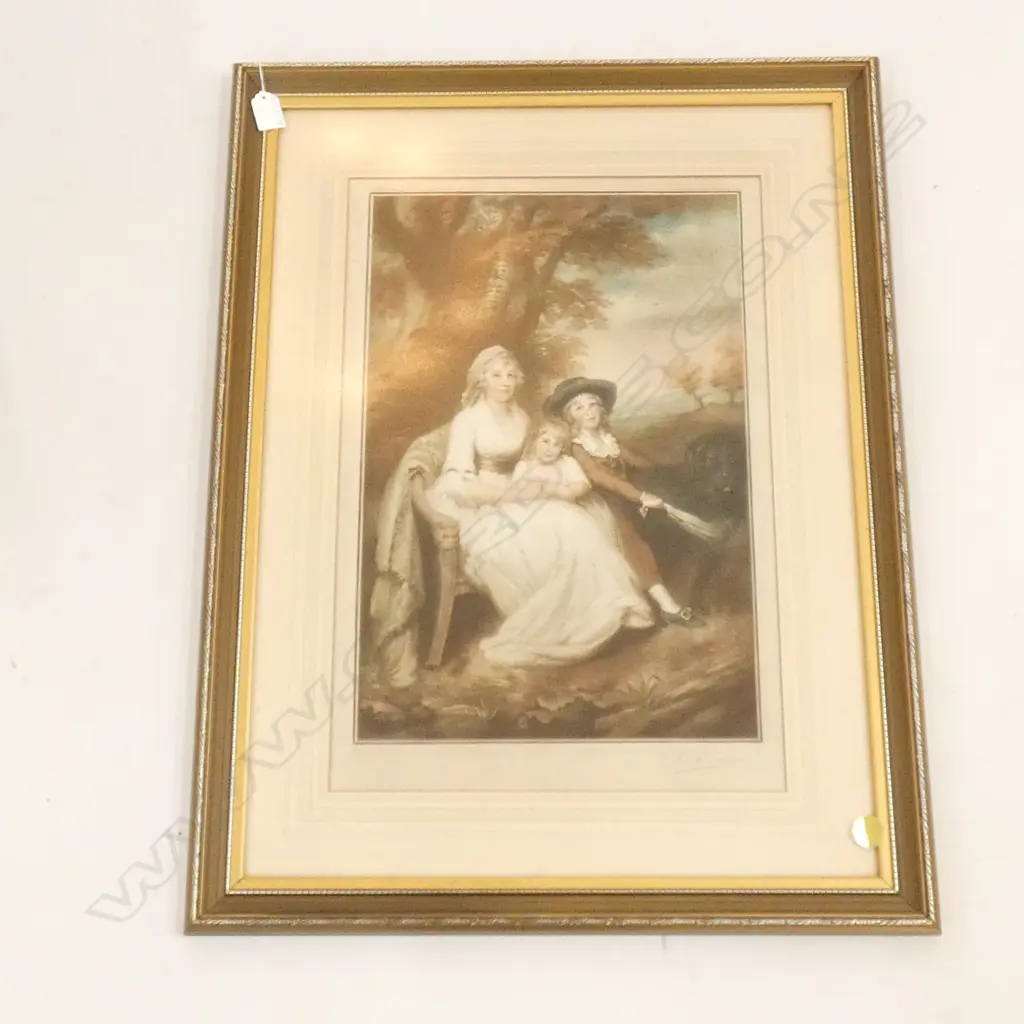 PRINT; 18thC STYLE GROUP PORTRAIT 530x355mm Image 1++