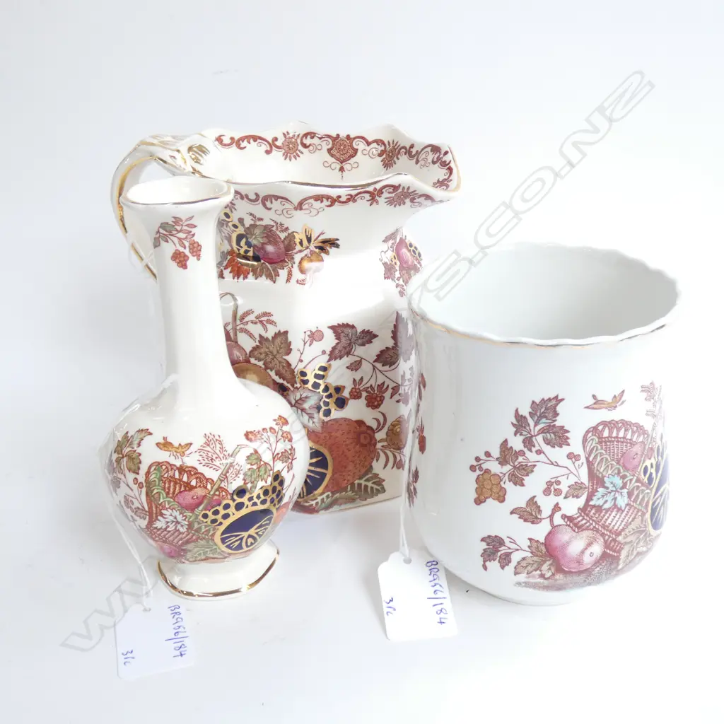 MASON IRONSTONE HARVEST GOLD JUG & 2 VASES Image 1++