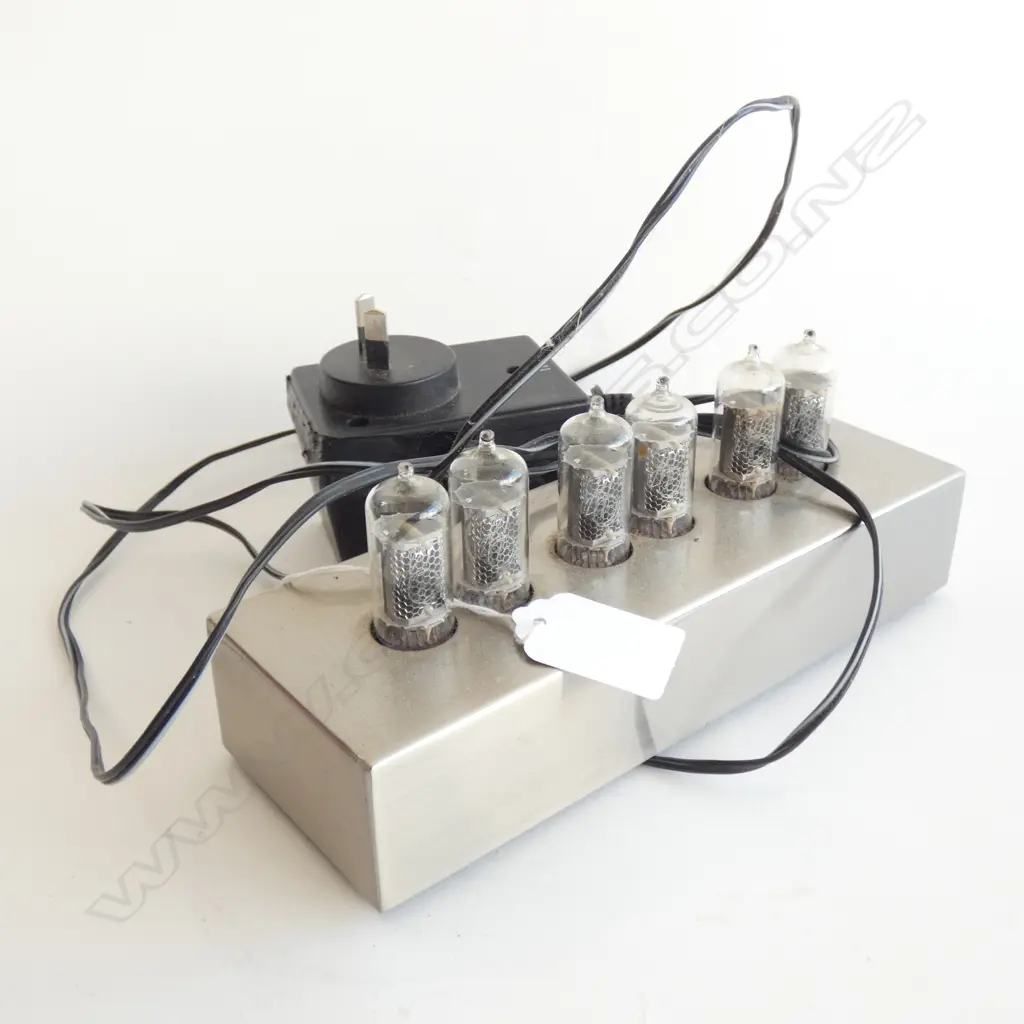 NIXIE CLOCK BY PETER VAN DER JAGT 1997 FOR KARLSSON. SERIAL KA00881, WITH TRANSFORMER.  Image 1++