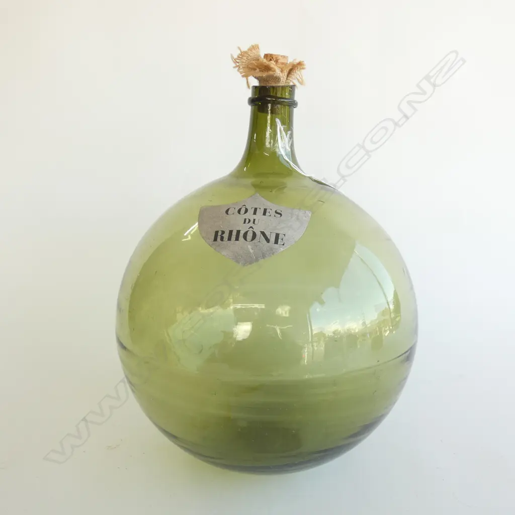 GREEN GLASS 'COTES DU RHONE' BOTTLE H.350mm Image 1++