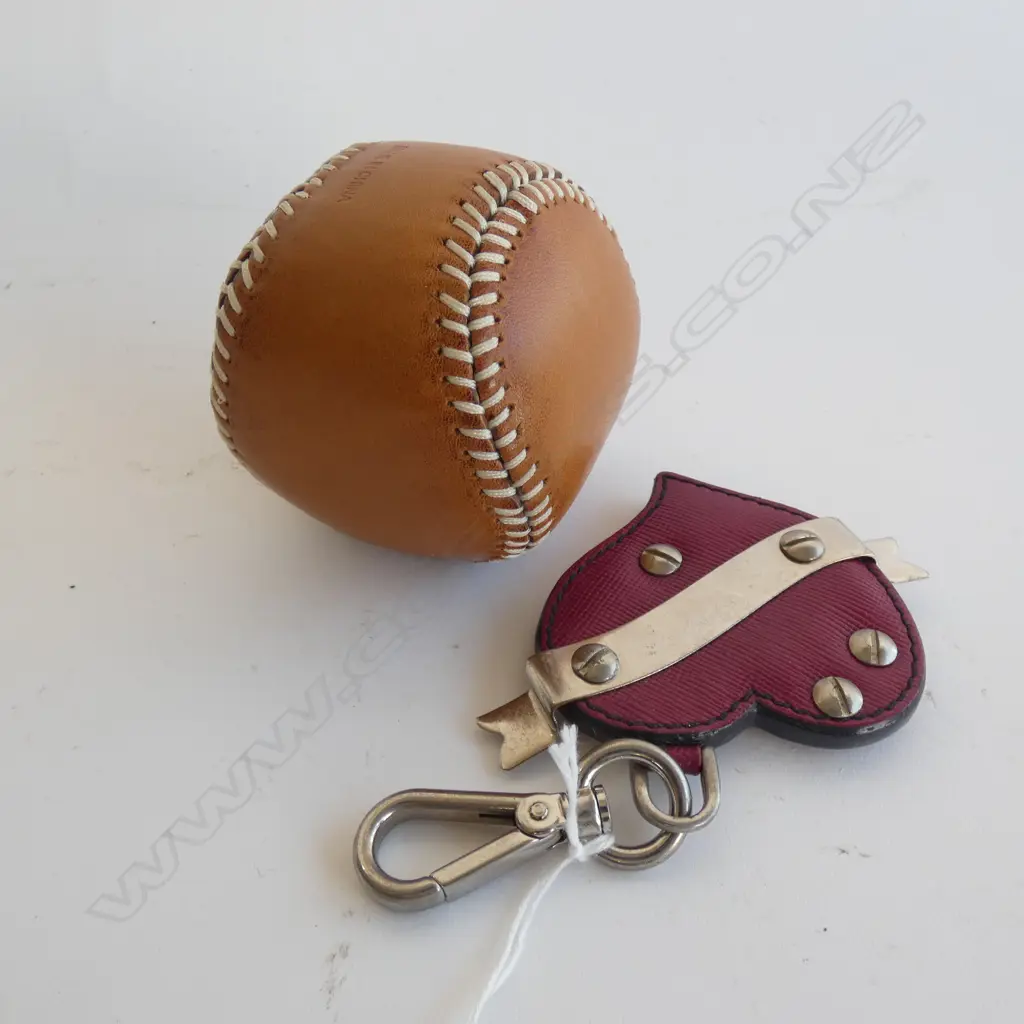 COACH WEIGHTED LEATHER SOFT BALL + PRADA LOVE HEART CHARM Image 1++