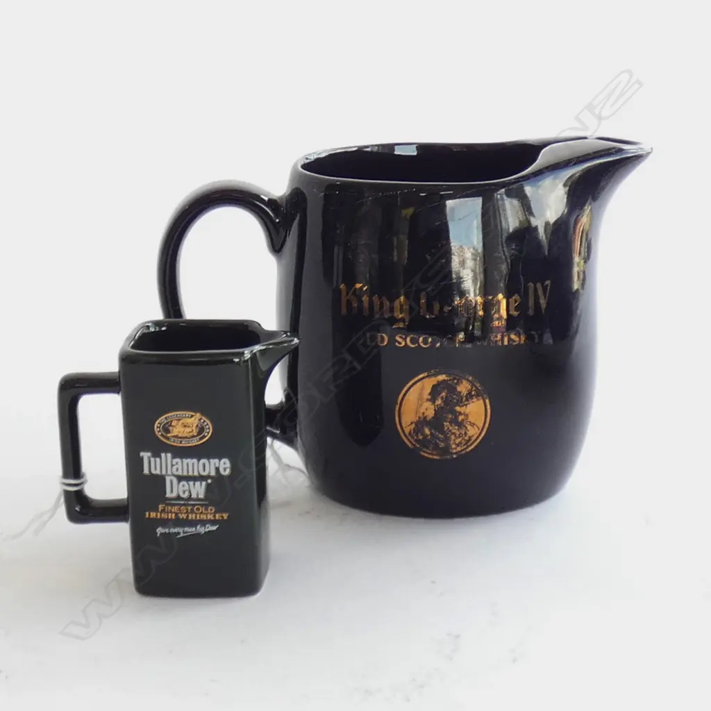 TWO WADE WHISKY JUGS; 1 X H 120MM & 1 X 75MM Image 1++