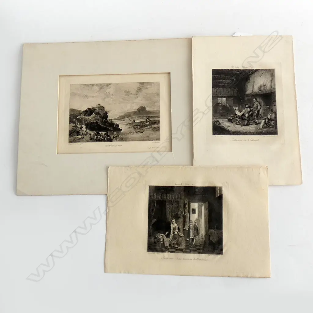 3 FRENCH ENGRAVINGS, UNFRAMED Image 1++