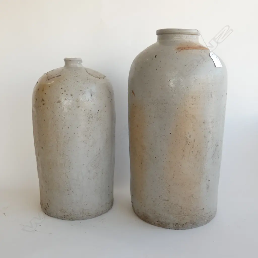 2 GREY SALT GLAZE POTS LARGEST H. 450MM Image 1++