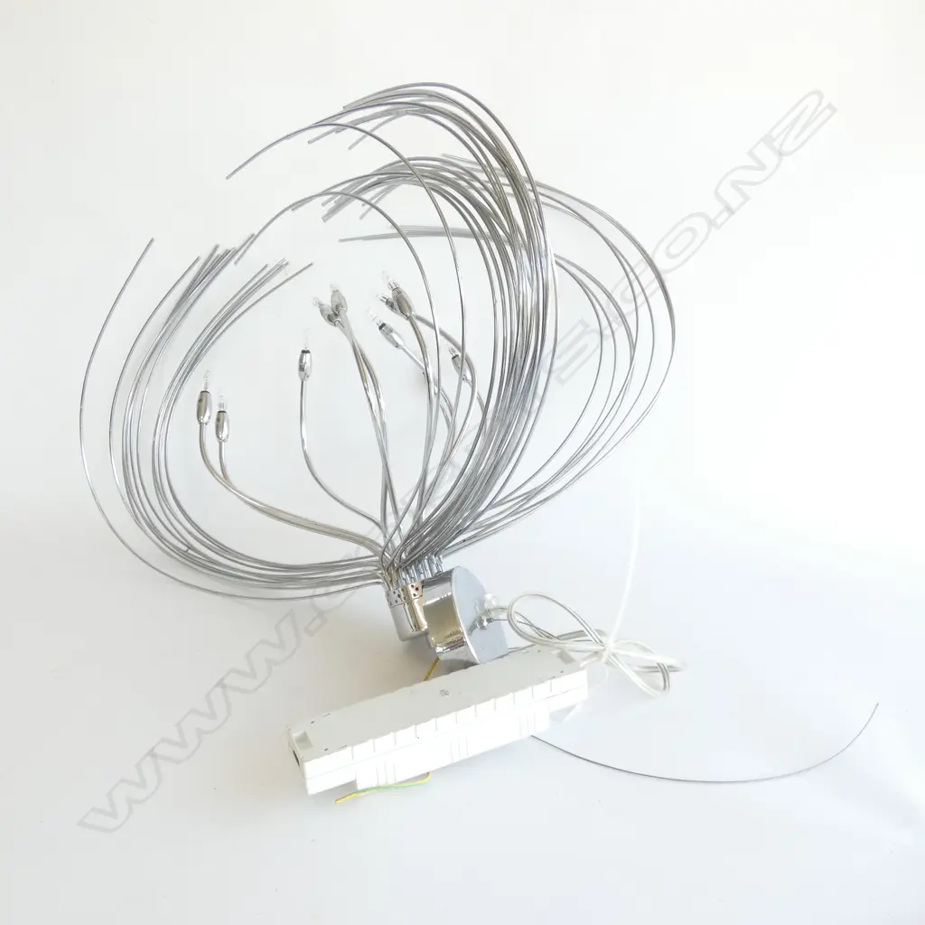CONTEMPORARY SILVER WIRE PENDANT LAMP H. Image 1++