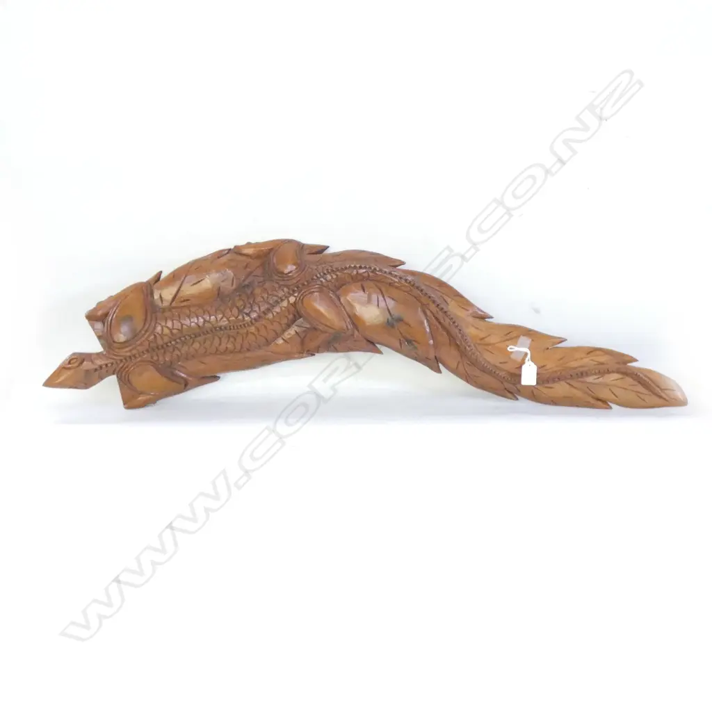 CARVED WOODEN LIZARD WALL HANGING L.1000mm Image 1++