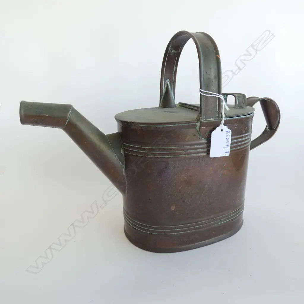 VINTAGE COPPER WATERING CAN L.340mm Image 1++