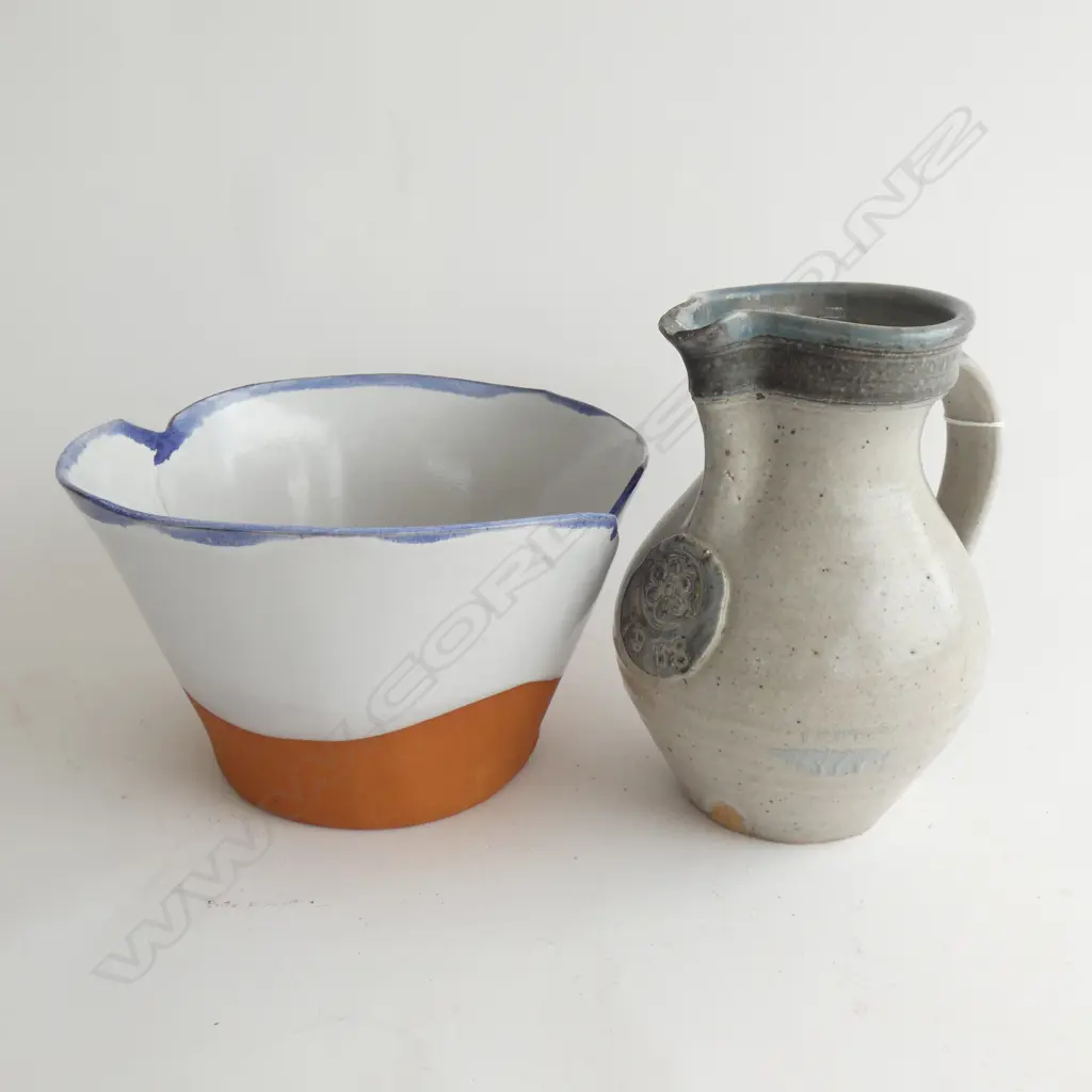 MORRIS & JAMES BOWL + STUDIO POTTERY JUG AF H.230mm Image 1++