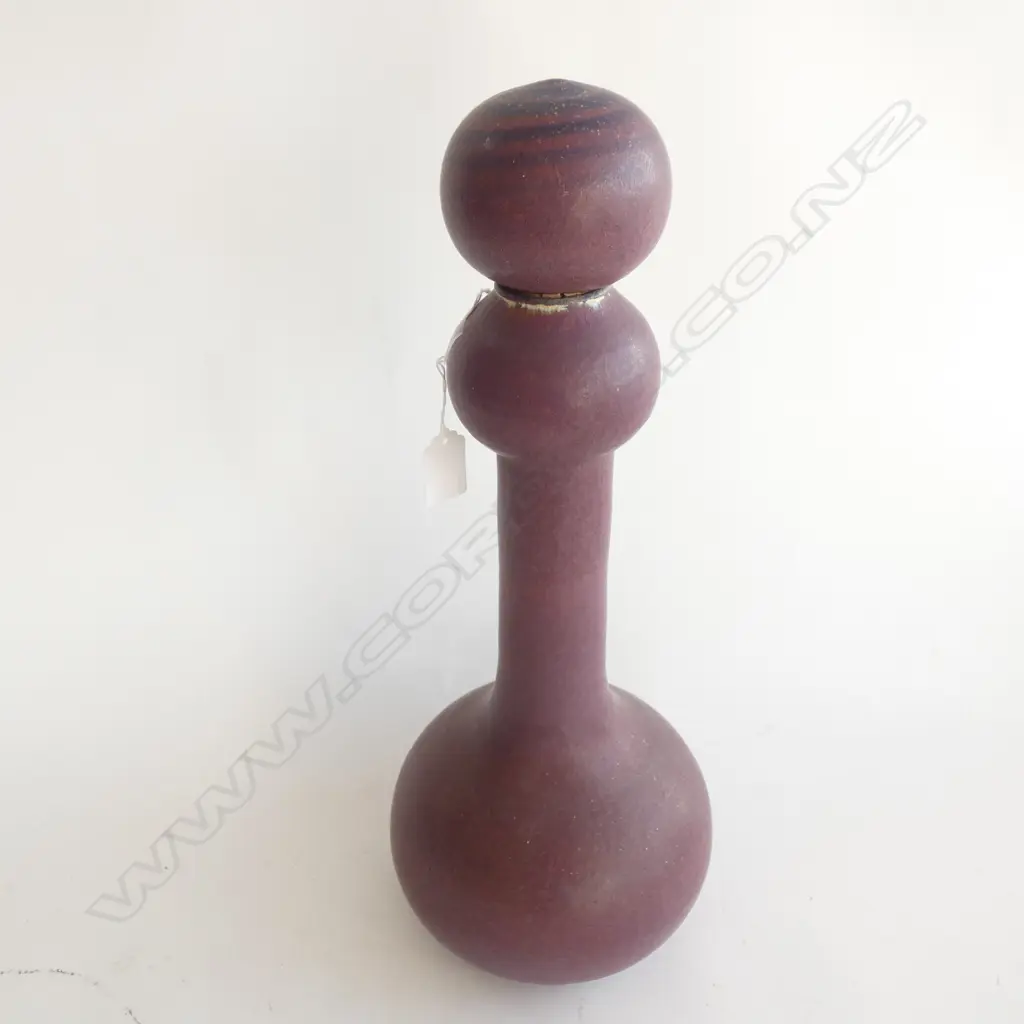 ANNEKE BORREN TALL POTTERY BOTTLE VASE w BALL STOPPER. H.480mm Image 1++