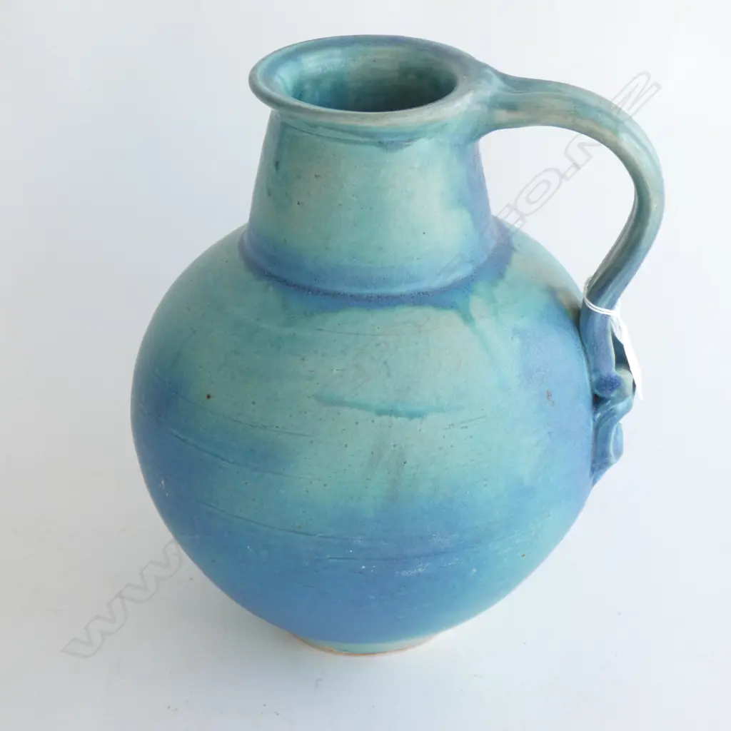 MARGERY SMITH STUDIO POTTERY VASE; BARIUM GLAZE H.280mm Image 1++