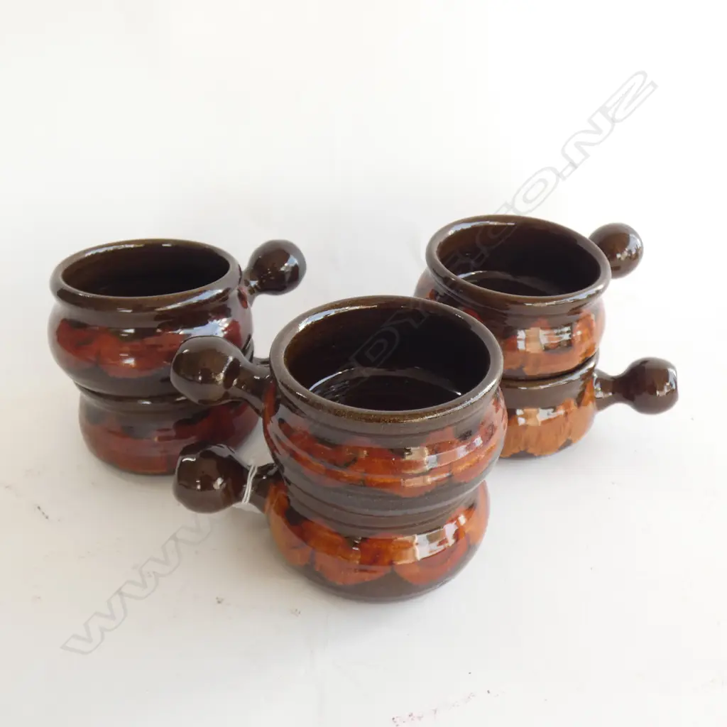 6 JACKIE CRESPIN STUDIO POTTERY RAMEKINS 110mm dia Image 1++